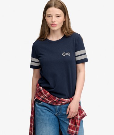 Varsity Script Stripe T-Shirt Image 1