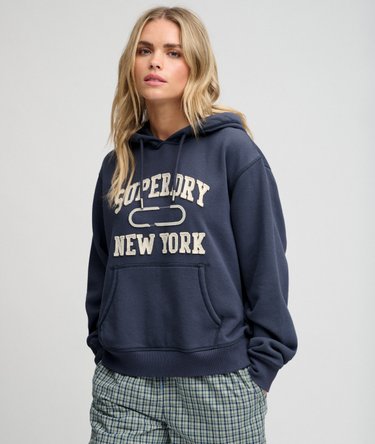 Athletic Essential Applique Cropped Hoodie Image 2