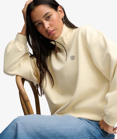 Luxe Casual Half Zip -collegepaita Rento Istuvuus Image 3