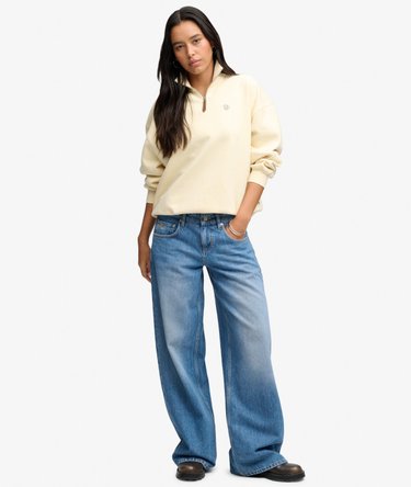 Luxe Casual Half Zip -collegepaita Rento Istuvuus Image 4