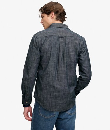 Chemise Essentials Chambray coupe d&eacute;contract&eacute;e Image 5