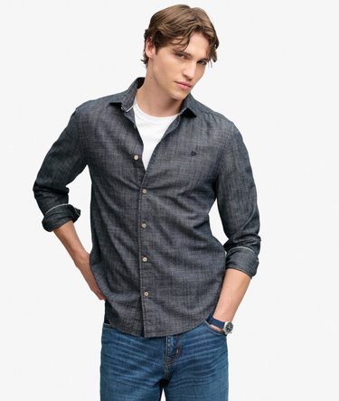 Chemise Essentials Chambray coupe d&eacute;contract&eacute;e Image 1