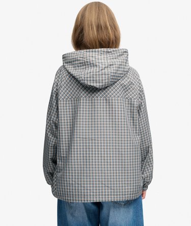 Geruite Raglan Windbreaker Jas Relaxed Pasvorm Image 5