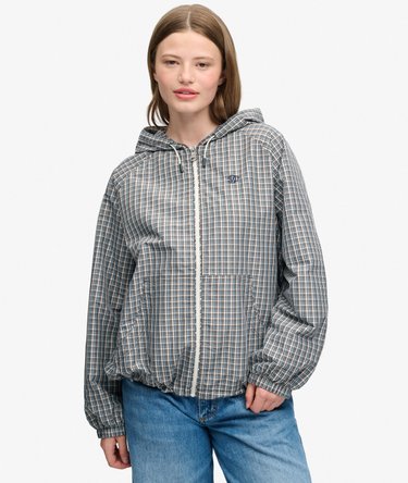 Geruite Raglan Windbreaker Jas Relaxed Pasvorm Image 1