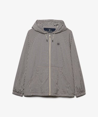 Veste Windbreaker &agrave; Carreaux Coupe D&eacute;contract&eacute;e Image 7