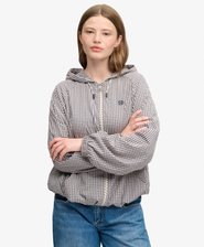Veste Windbreaker &agrave; Carreaux Coupe D&eacute;contract&eacute;e