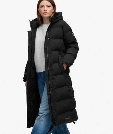 City Chevron Padded Longline Coat Image 3