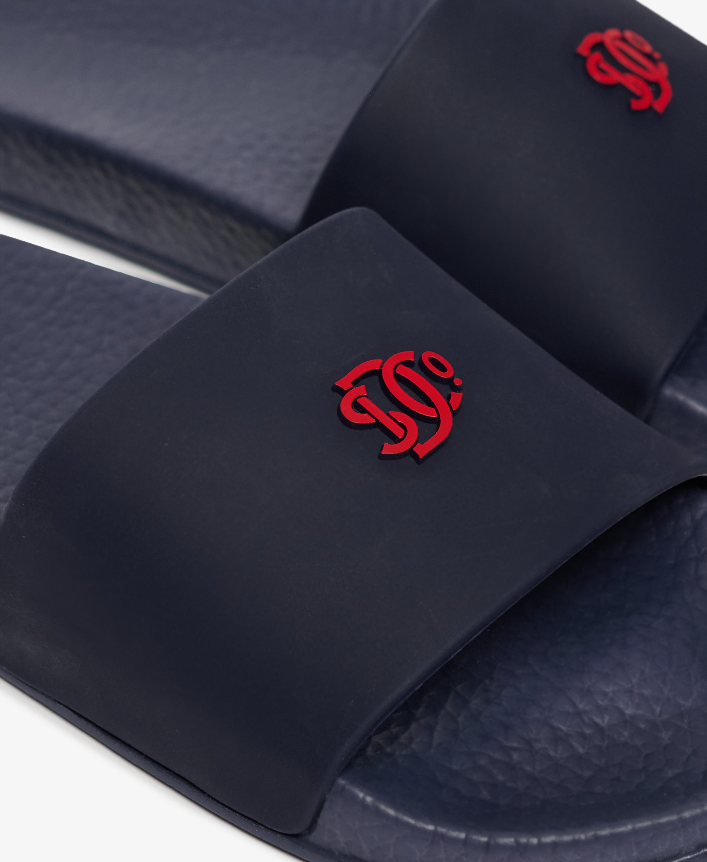 mens SD&Co. Pool Sliders in Atlantic Navy/Flare Red | Superdry CA-EN