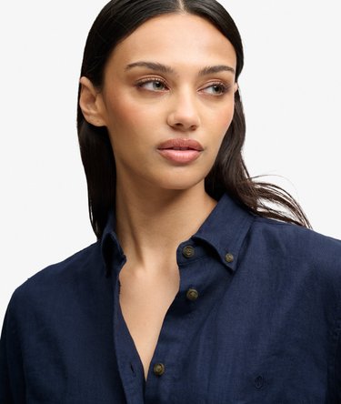 Premium Linen Button Down Slim Shirt Image 4