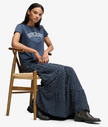 Woven Tiered Maxi Skirt Image 2