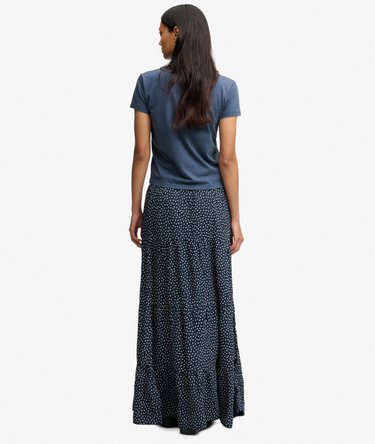 Woven Tiered Maxi Skirt Image 6