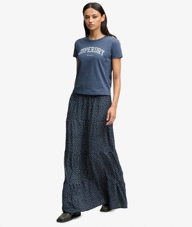 Woven Tiered Maxi Skirt Image 5