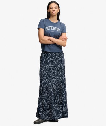 Woven Tiered Maxi Skirt Image 1