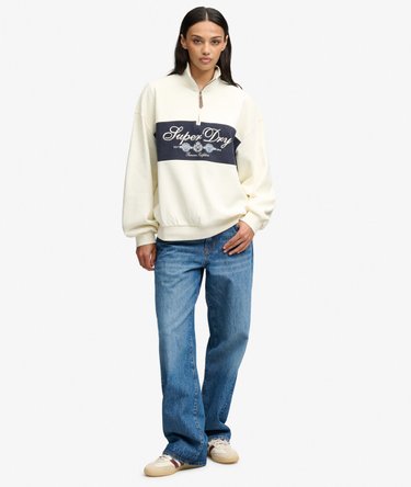 Ornate Script Half Zip Sweatshirt Image 3