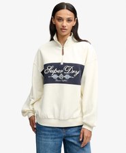 Ornate Script Half Zip Sweatshirt