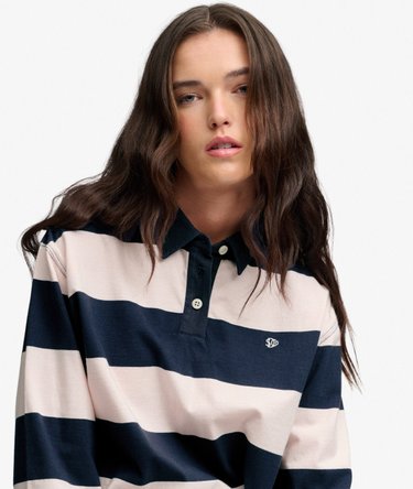 Athletic Essential Cropped Stripe Rugby Top Image 4