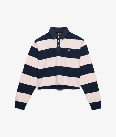 Athletic Essential Cropped Stripe Rugby Top Image 6