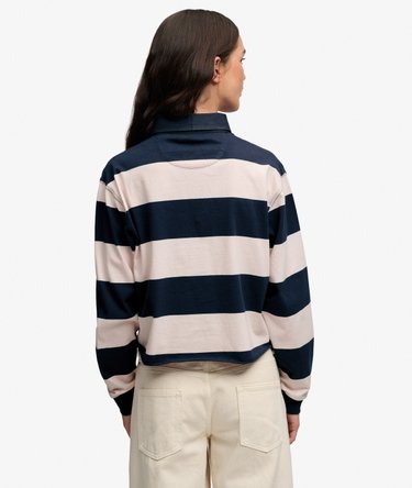 Athletic Essential Cropped Stripe Rugby Top Image 5