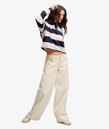 Athletic Essential Cropped Stripe Rugby Top Image 3