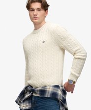 Cotton Cable Knit Crew Jumper