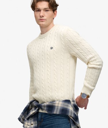 Cotton Cable Knit Crew Jumper Image 2