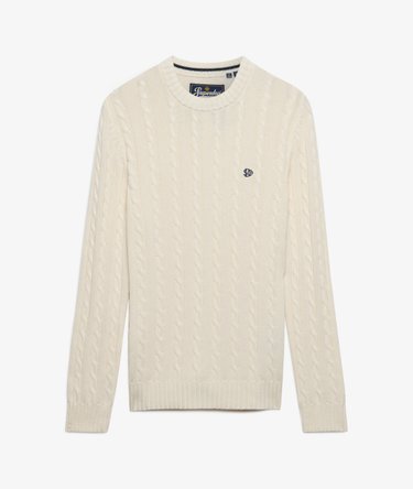 Cotton Cable Knit Crew Jumper Image 7