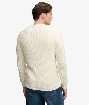 Cotton Cable Knit Crew Jumper Image 5