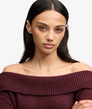Jersey Bardot Knitted corte ajustado Image 4