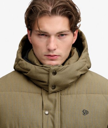 Premium Hooded Check Puffer Jacket Image 1