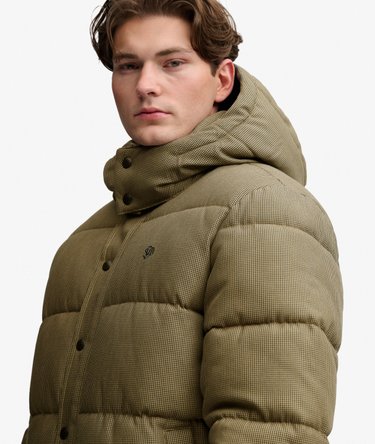Premium Hooded Check Puffer Jacket Image 3