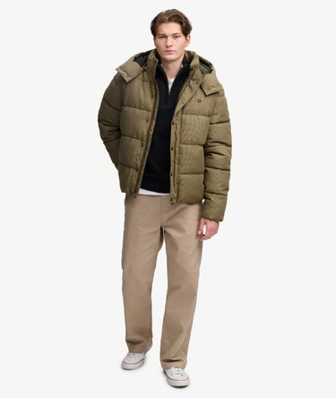 Premium Hooded Check Puffer Jacket Image 4