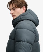 Giacca Puffer a Quadri con Cappuccio Premium