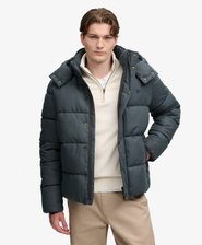 Giacca Puffer a Quadri con Cappuccio Premium