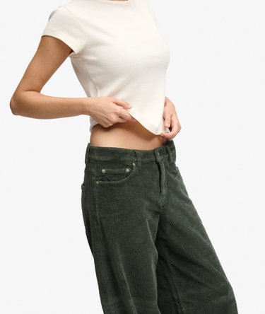 Pantalones de Pana Jumbo Baggy de Talle Medio Image 2