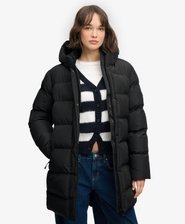 Sportliche, mittellange Steppjacke mit Kapuze