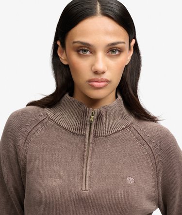 Washed Classic Half Zip Knit Image 4