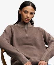Washed Classic Half Zip Knit