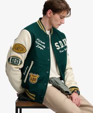 Chaqueta Varsity con Parches Vintage