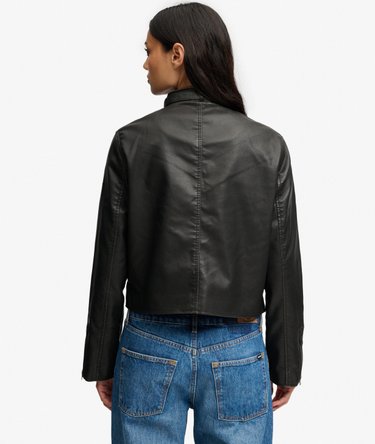 Moto Faux Leather Jacket Image 5