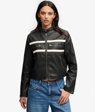 Moto Faux Leather Jacket Image 1
