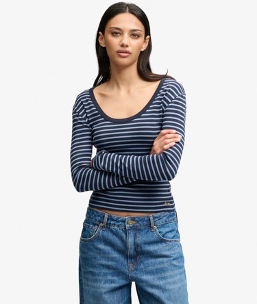 Top a Righe a Maniche Lunghe Athletic Essentials Image 1