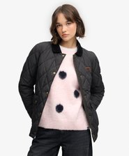 Veste doubl&eacute;e &agrave; bordure en velours c&ocirc;tel&eacute;