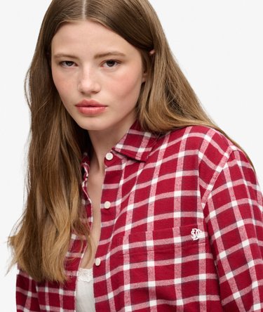 Flanellen Boyfriend Blouse oversized pasvorm Image 4