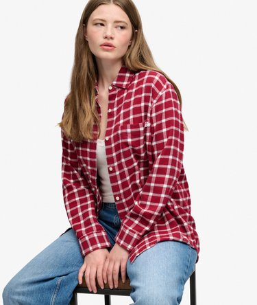 Flanellen Boyfriend Blouse oversized pasvorm Image 2
