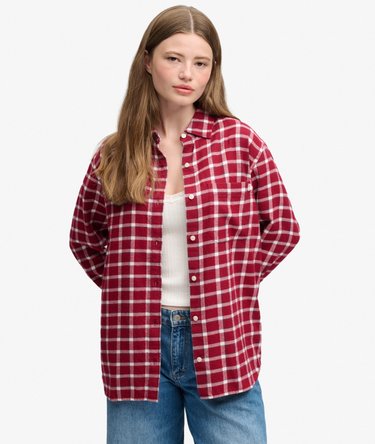 Flanellen Boyfriend Blouse oversized pasvorm Image 1
