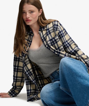 Flanellen Boyfriend Blouse oversized pasvorm Image 2