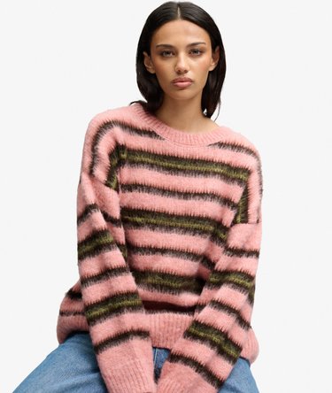 Slouchy Brushed Stripe Knit Jumper Image 2