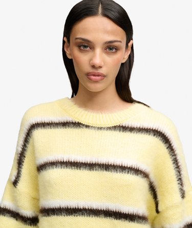 Stribet Strik Sweater Afslappet Pasform Image 4
