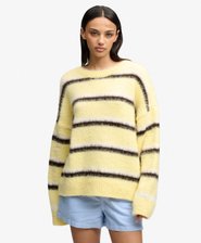 Stribet Strik Sweater Afslappet Pasform