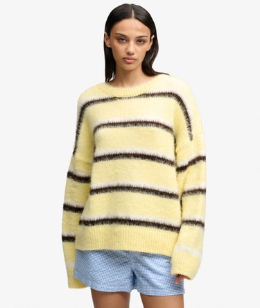 Stribet Strik Sweater Afslappet Pasform Image 1